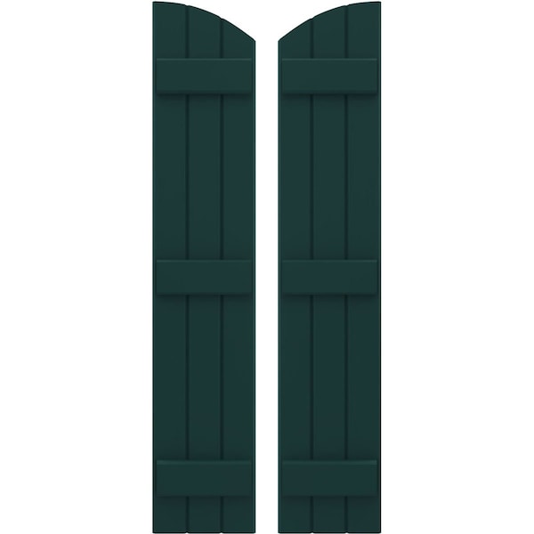 Ekena Millwork Americraft 3-Board (3 Batten) Wood Joined Board-n-Batten Shutters w/Ellipt Top, ARW401BE311X77FGH, PR ARW401BE311X77FGH - main